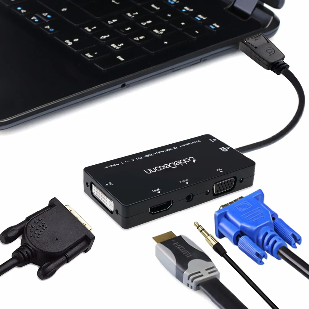 4 в 1 адаптер DisplayPort на VGA HDMI DVI аудио кабель конвертер DP Hub для ПК Hdtv|audio cable|audio cable