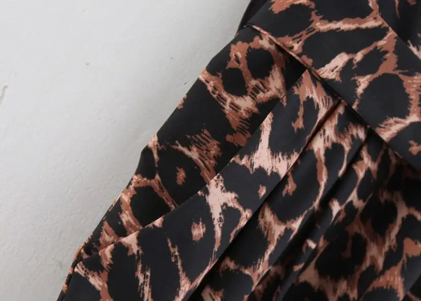 2019 Retro Cross V neck Backless Leopard Jumpsuit Woman Short sleeve Buckle Sashes Full Length Pants Rompers Belt Bodysuits | Женская
