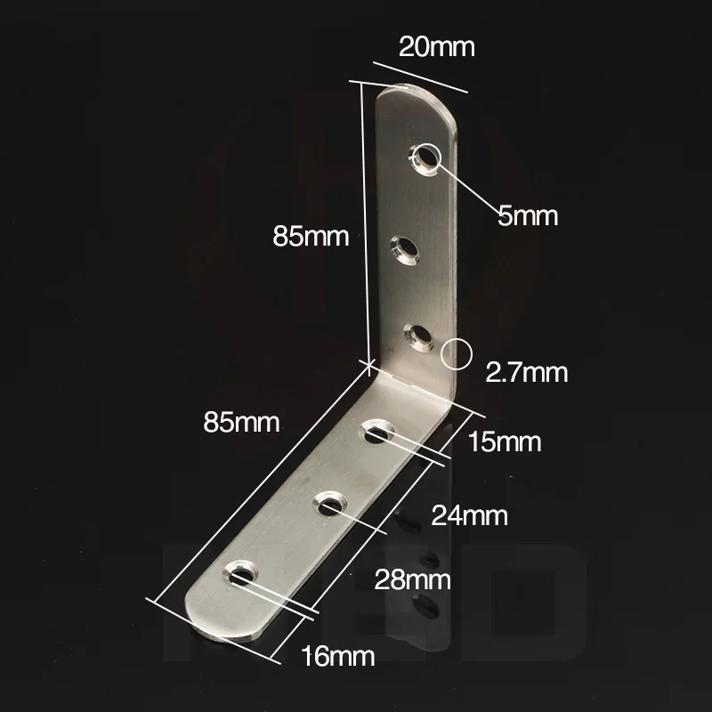 85x85x20mm 07 NAIERDI угловые кронштейны из нержавеющей стали, стеклянные защитные крепежи, Семь размеров, угловая поддерживающая стойка, мебельная фурнитура - Цвет: 85x85x20mm 07