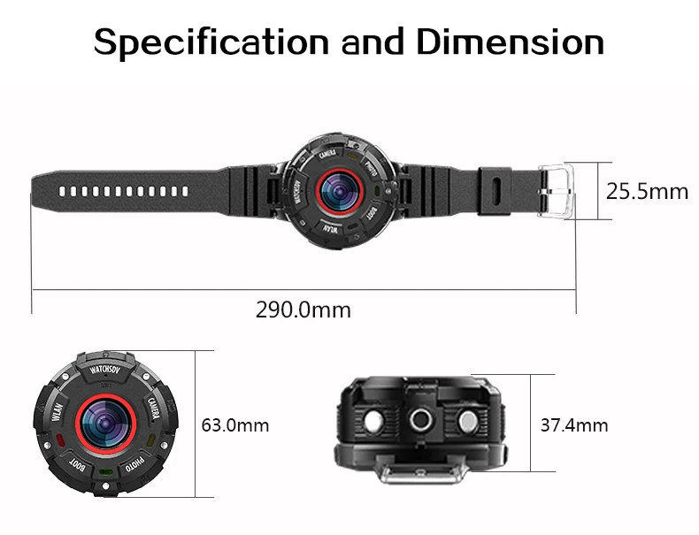 WatchSDV ZGPAX Смарт часы носимые мини 8 м Водонепроницаемый 1080P видеокамера 90 минут съемки экшн спортивные камеры 6A+ очки объектив