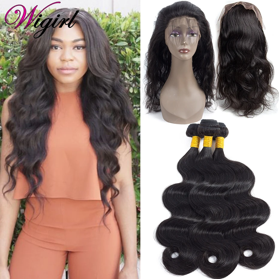 360 Кружева Фронтальная С Пучками Бразильский Объемной Волны Волос Девственницы