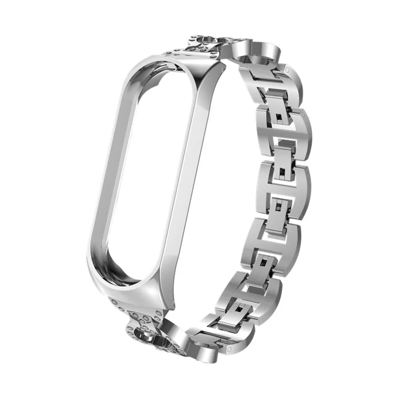 8 Style Silver Mi Band 3 Металлический ремешок из нержавеющей стали для запястья для Xiaomi Mi Band 3 Ремень Ma'am Браслет Miband 3 Браслеты Pulseira Miband3 Ремешок - Цвет: 8 Style Silver