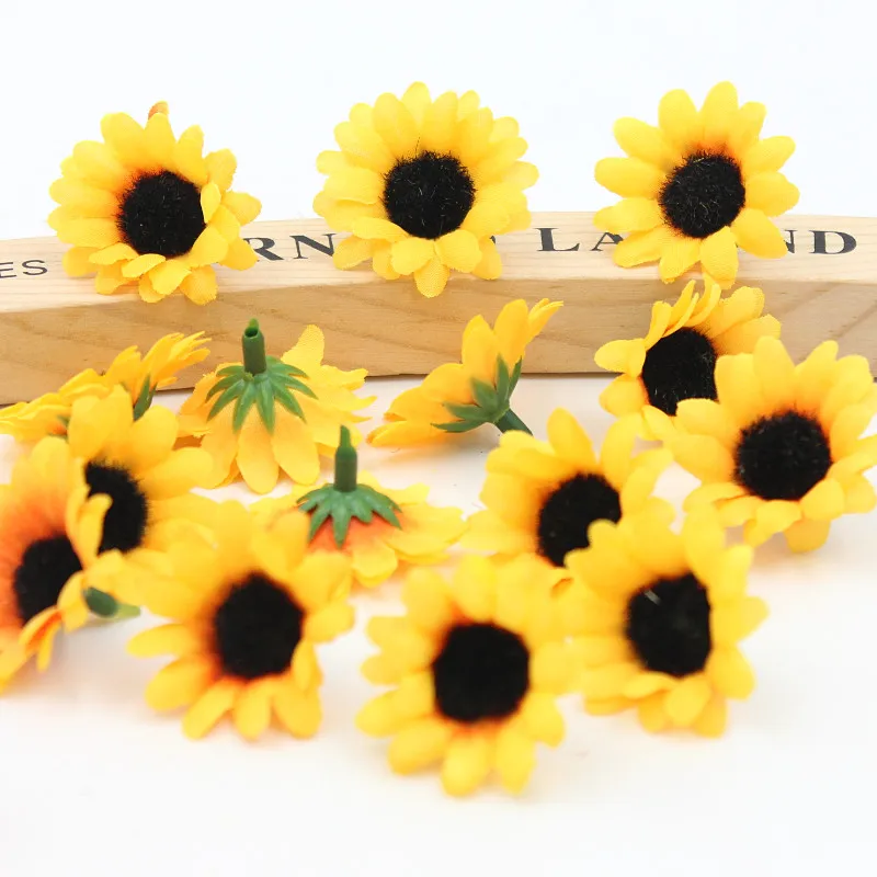 

100pcs Multicolor Silk Flower Sunflower Rose Petal Dried Flowers Daisies Flower Heads DIY Decor home garden High quality