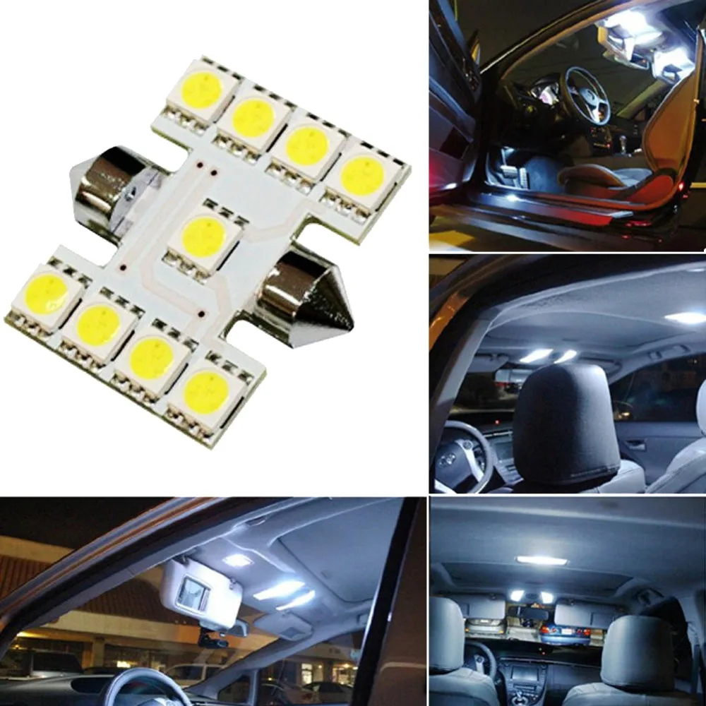 31 мм 5050SMD 9LED Автомобильная фотография двойная для 12 В постоянного тока белая
