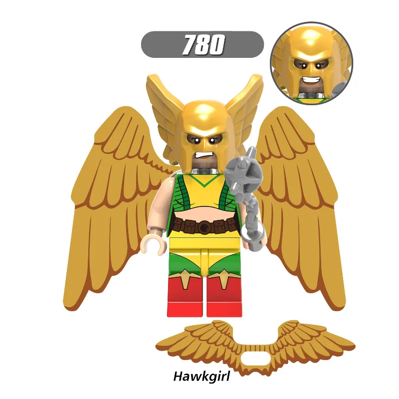 Hawkgirl Одна распродажа, супергерои, киборг, обратная вспышка, Лекс-Лютер, огненный шторм, Лобо, Бэтмен, флэш-строительные блоки, Детские Подарочные игрушки - Цвет: Hawkgirl