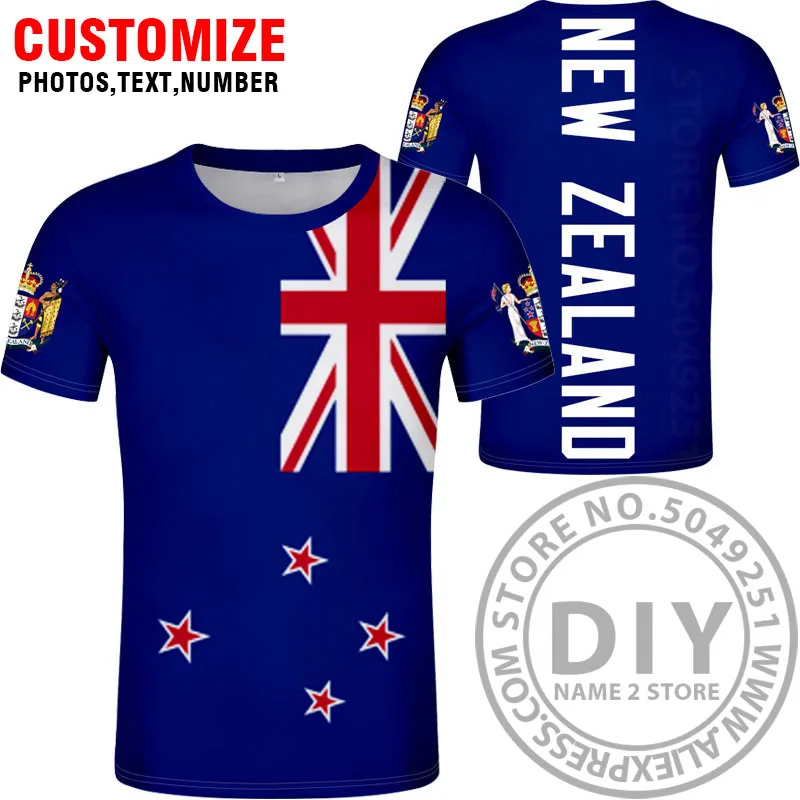 Новая Зеландия футболка diy на заказ имя номер nzl футболка Национальный флаг nz маори страна колледж печать фото логотипы одежда