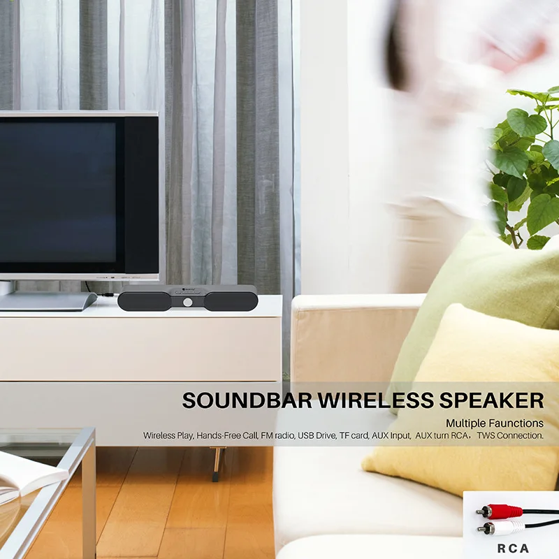 HIFI Саундбар супер бас Bluetooth динамик Портативная колонка беспроводной стерео приемник 3D сабвуфер Громкий динамик для телефона ТВ ПК
