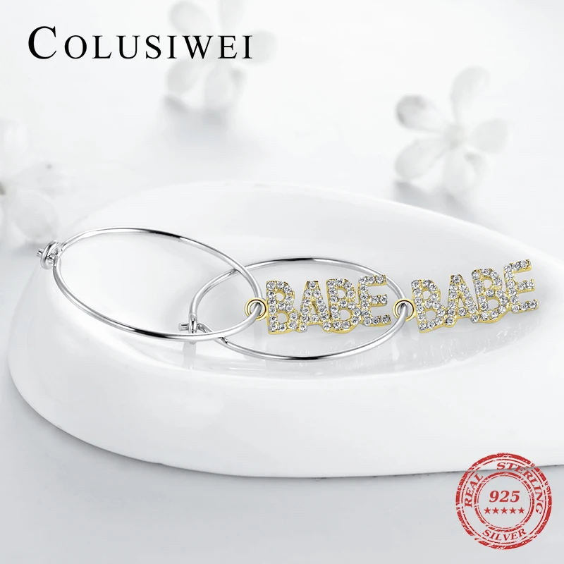 

Colusiwei DIY Free Collocation Letter Hoop Earrings Hot Sale 925 Sterling Silver Fashion Luxury Earring For Women Silver Jewelry