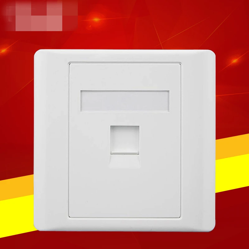 Белая настенная панель с разъемом RJ11 для телефона RJ45 розетка одной розеткой