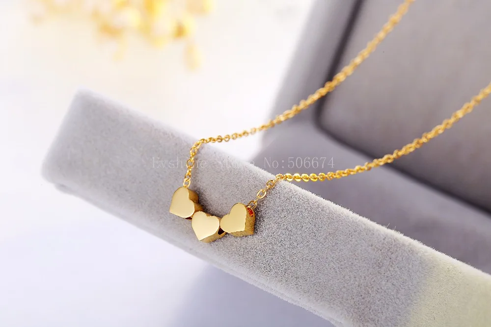 2017 Модные украшения колье три сердце любовь Ожерелья для мужчин Bijoux Femme