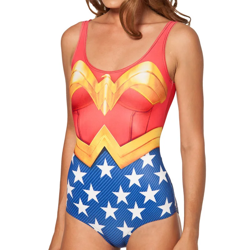 Новый сексуальный женский купальник боди Цельный купальный костюм с принтом