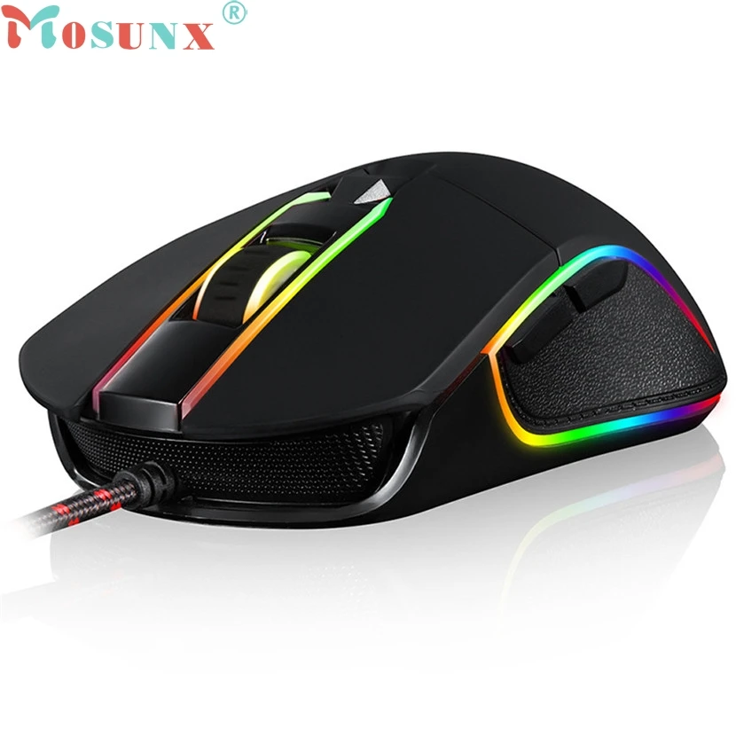 Mosunx E5 высокое качество 3500 dpi 6 кнопок дышащая светодиодный оптическая Проводная