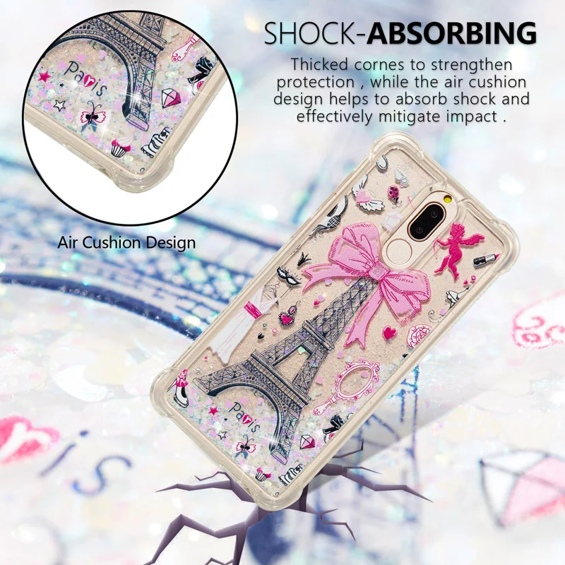 Luxury Glitter Liquid Sand Quicksand Soft TPU Silicone Phone Cover Shell Funda for Huawei P8 Lite 2017 P10 Mate 10 Pro Case |