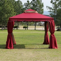44 meter aluminum popular outdoor gazebo patio tent pavilion with sidewalls and gauze for garden decor khaki red green