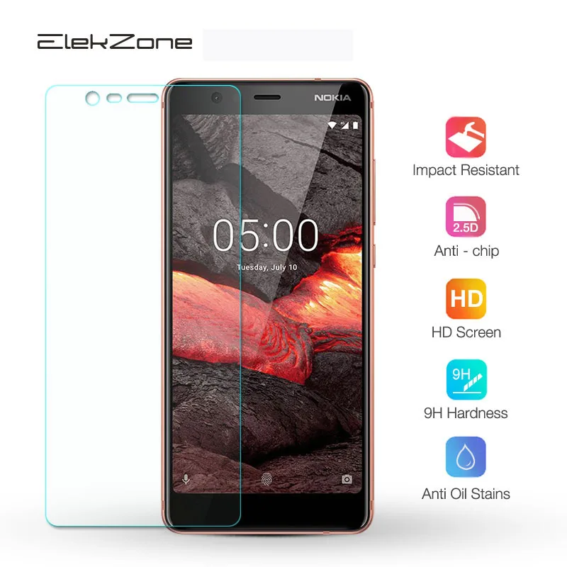 Закаленное стекло Elekzone 9H для Nokia 3 3.1 Plus 2.1 5 5.1 6|Защитные стёкла и плёнки телефонов| |