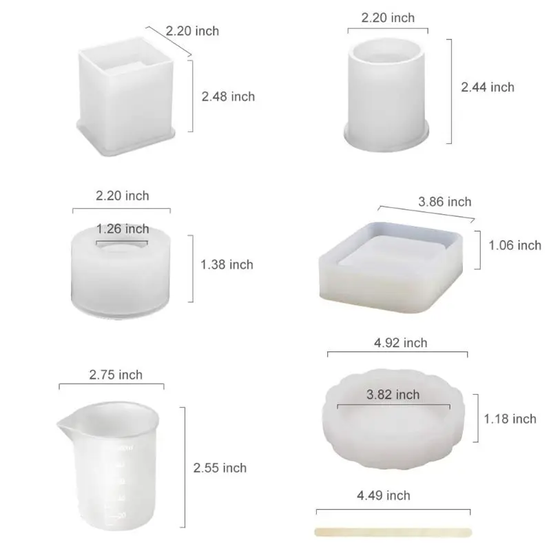 

Epoxy Resin Silicone Molds, Large Art Resin Molds for Coaster/Ashtray/Flower Pot/Pen Candle Soap Jewelry Holder