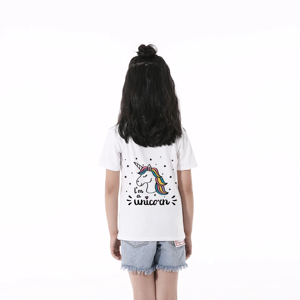 Новинка Модная белая хлопковая Футболка 2019 с коротким рукавом и принтом i am unicorn