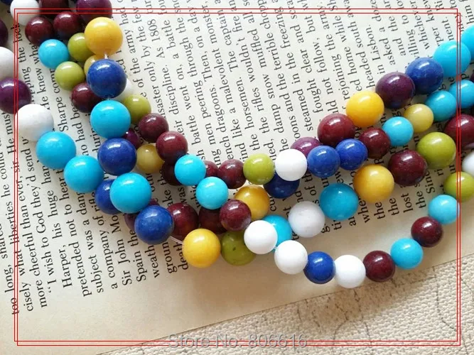 

8MM/10MM 2strands/Pack Mix Yellow Blue Brown Colors Natural Stone Bead Strands Jewelry Beads