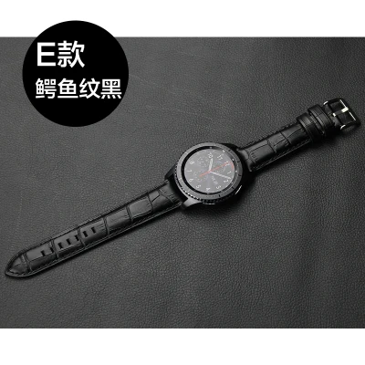 black Ремешок amazfit 1 2s pace bip для samsung Galaxy watch 42 46 мм active gear sport S2 S3 Ticwatch 1 2 E pro Кожаный ремешок - Цвет ремешка: black