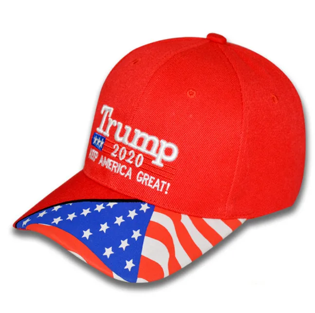 Red Flag Brim 20 Make America Great Again Кепка с вышивкой Регулируемая Кепка Дональд Трамп бейсбольная кепка Acc014 - Цвет: Red Flag Brim 20