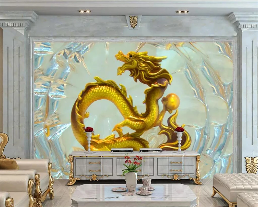 

beibehang new Chinese Dragon mural background wall decoration painting custom wallpaper 3D photo mural living room 3d wallpaper