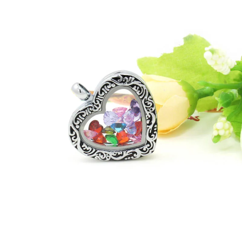 12 шт./партия подвески в форме сердца с фианитами