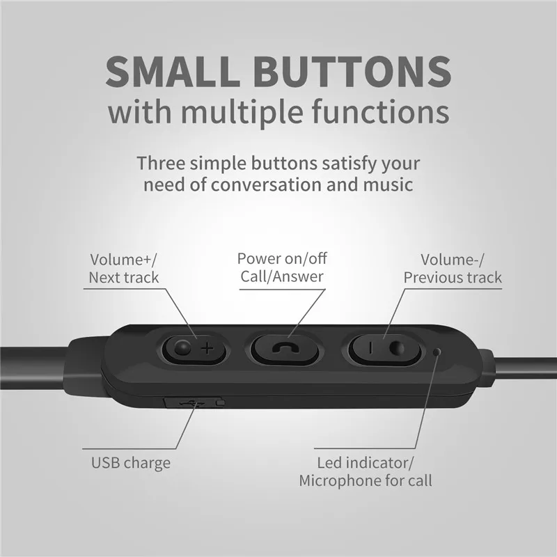 Auriculares Bluetooth наушники шейным стерео магнитные спорт фитнес беспроводной