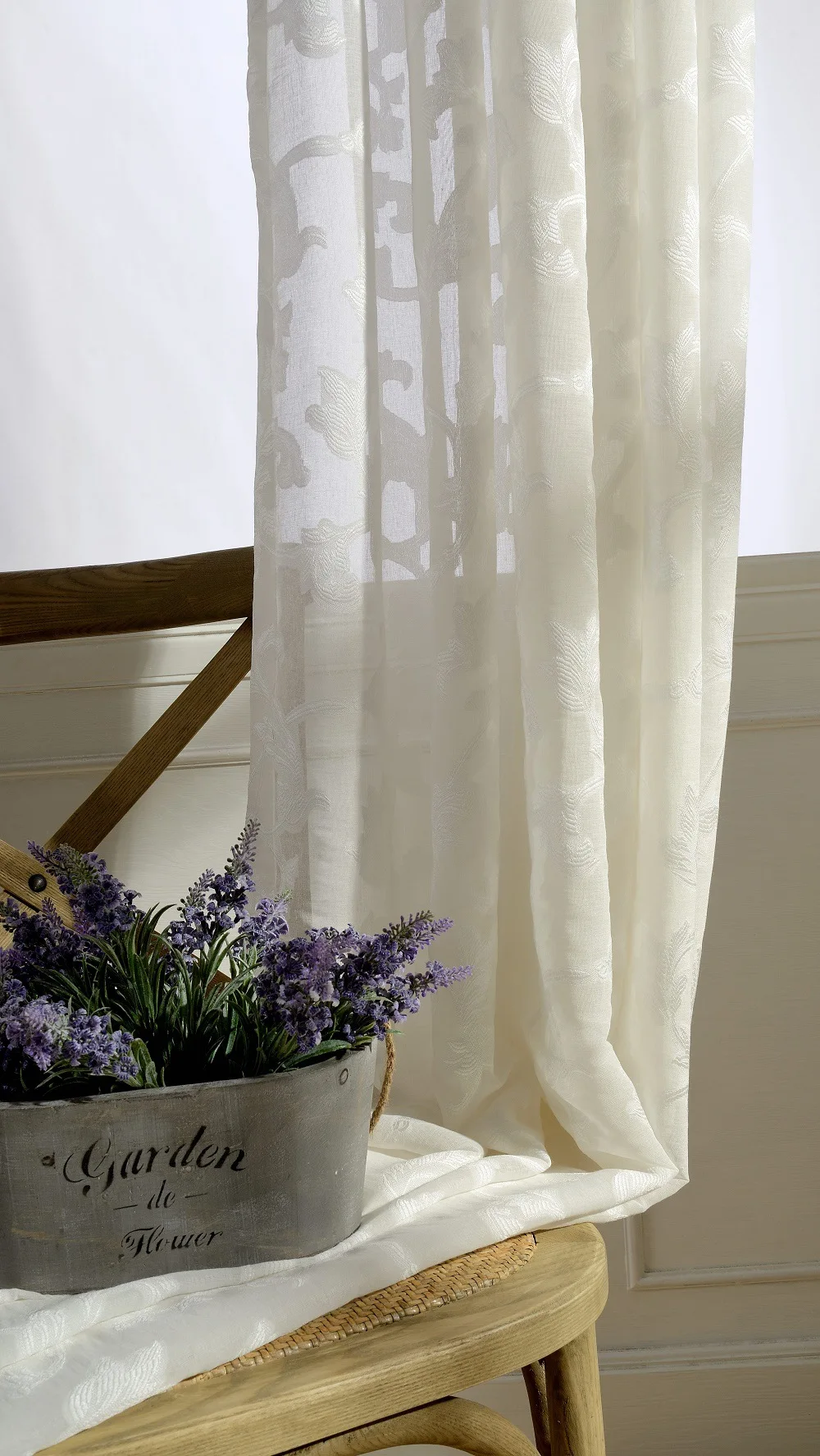 Brilliant High Quality Cotton Yarn Jacquard Good Feel Floral French Window Translucidus Curtains Cortinas For Living Room | Дом и сад