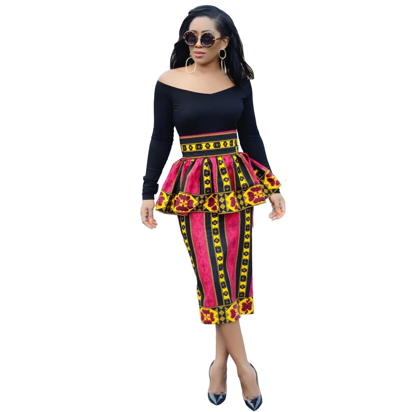 Женская юбка в африканском стиле летняя уличная с принтом элегантные винтажные