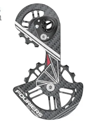 FOURIERS OSPW Системы для задний переключатель shimano RD-6800/6870/9000/9070 негабаритных шкив колесный керамический подшипник - Цвет: Black carbon 12-16T