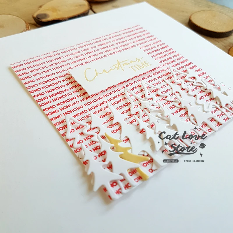 Металлические рождественские штампы с изображением домика на дереве оленя