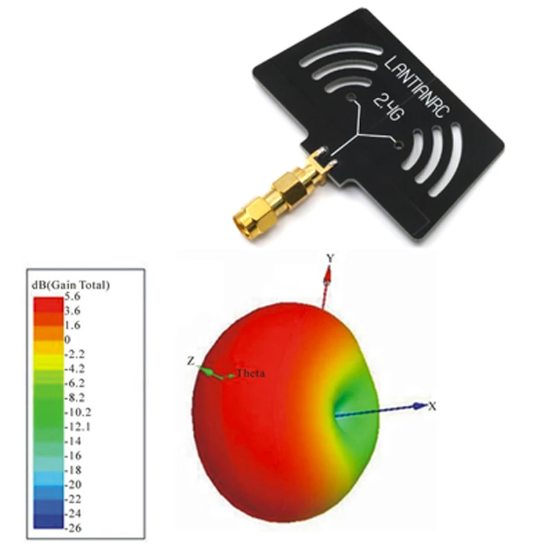 Антенна Wi-Fi LANTIAN 2 4G T-style RP-SMA Male Frsky Taranis X-lite для дрона квадрокоптера запасные части