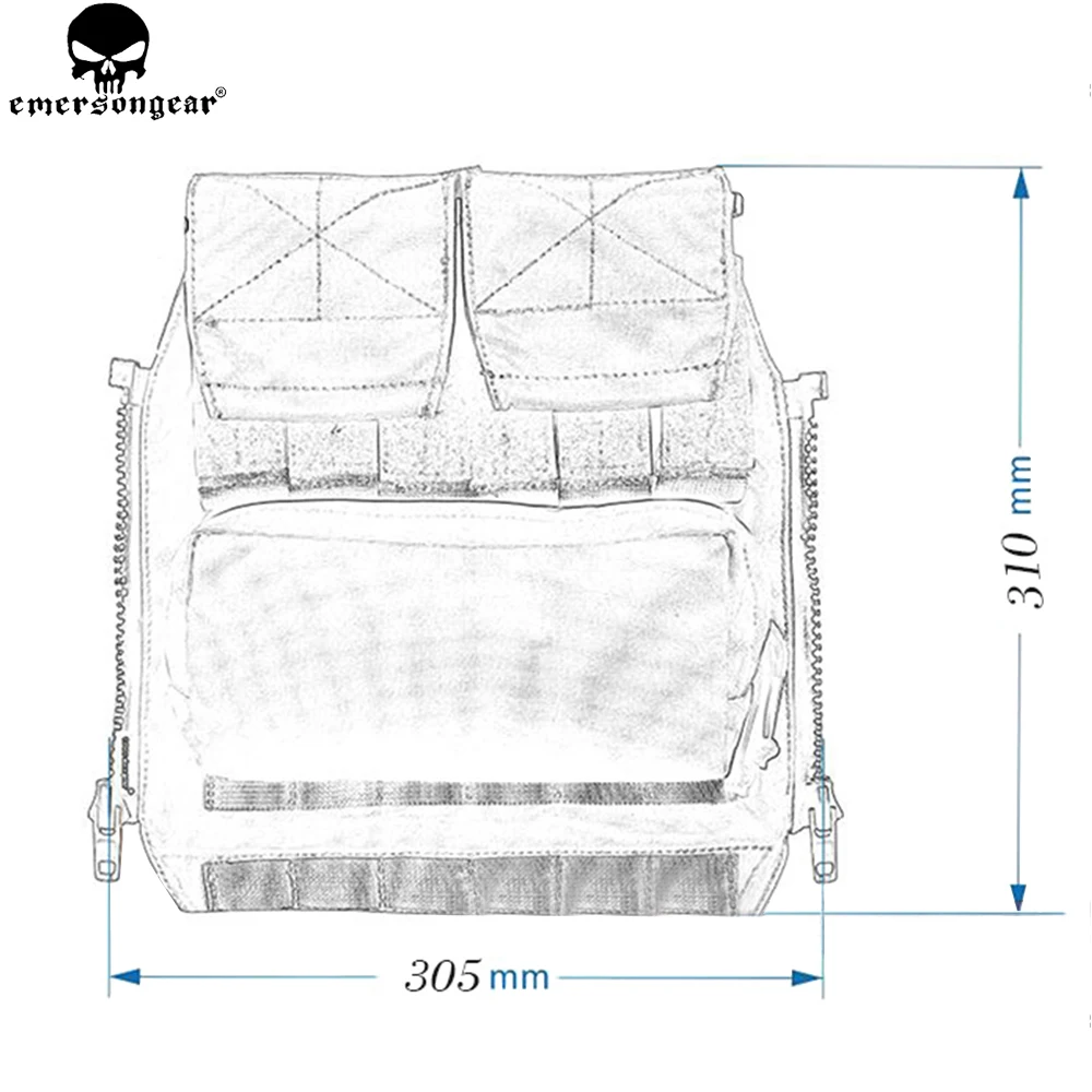 EMERSONGEAR рюкзак на молнии для AVS JPC 2 0 жилет охоты страйкбола пейнтбола черный