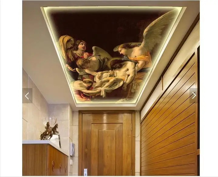 

Custom photo wallpapers 3d ceiling wallpaper murals European religious figures frescoes ceiling zenith mural for living room