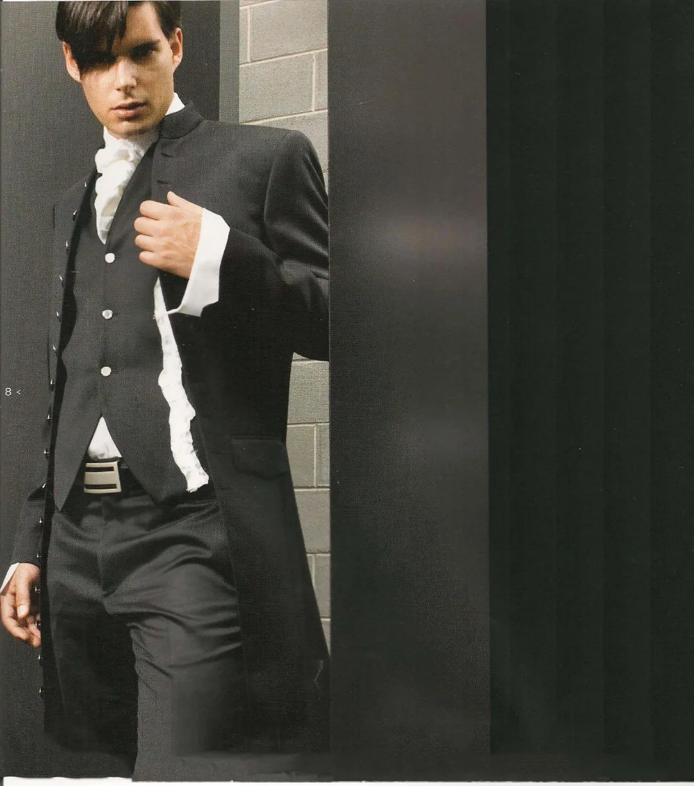 Пиджак Swallowtail на многих пуговицах черные крутые красивые мужские костюмы блейзер