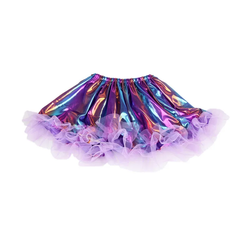 Rainbow Purple 2-7Y/новые юбки для маленьких девочек Радужный цветной Детский костюм бальное платье принцессы балетная танцевальная юбка-пачка для девочек детская одежда A315 - Цвет: Rainbow Purple