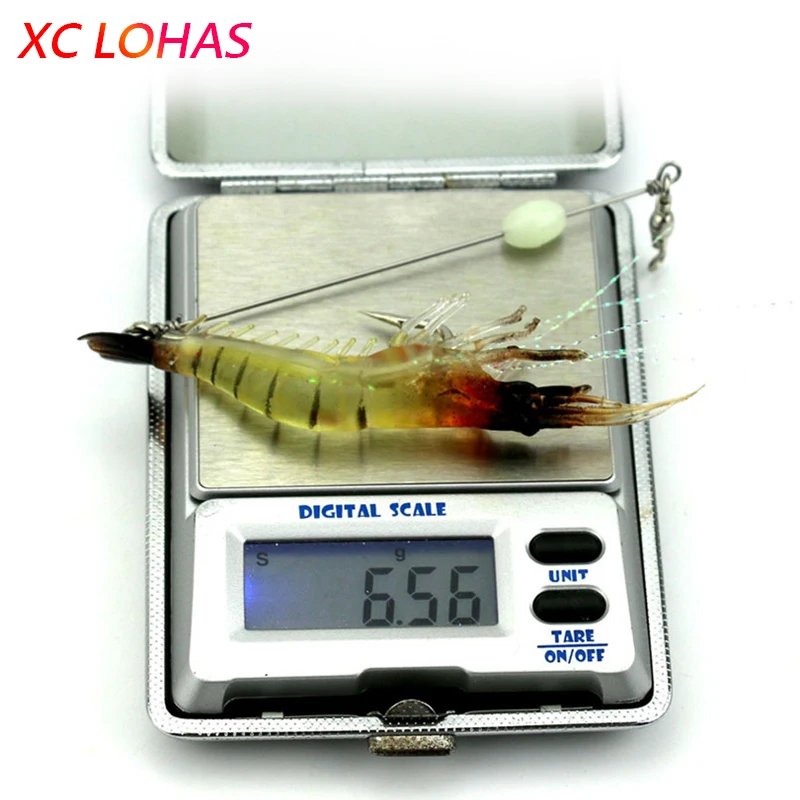 1 шт. ночная светящаяся искусственная приманка Креветка мягкая приманки с