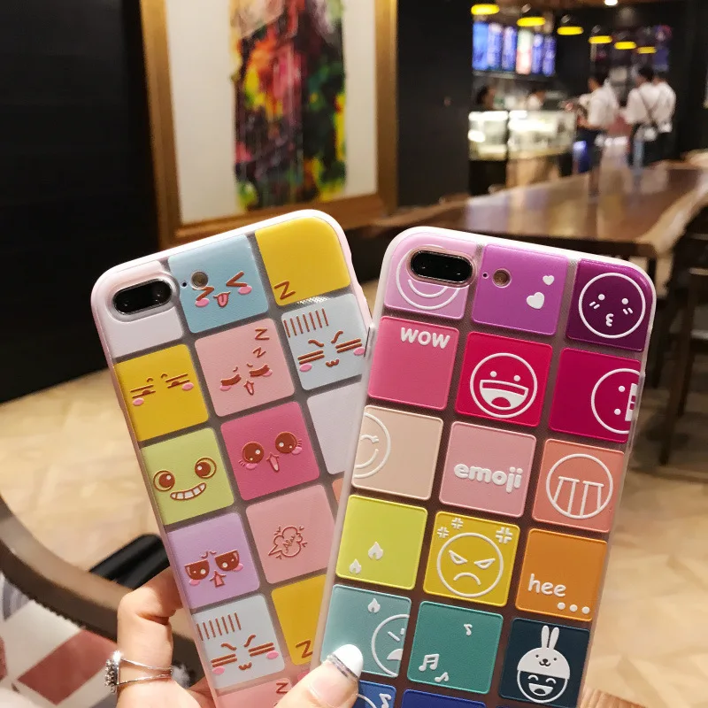 Многоцветный выражение сумка чехол для iPhone 6 6S 7 8 плюс Чехол 3D мультфильм улыбка