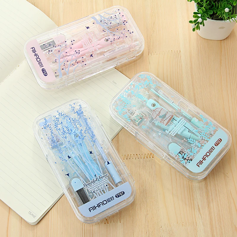 2017 новая линейка механический карандаш транспортир геометрические линейки