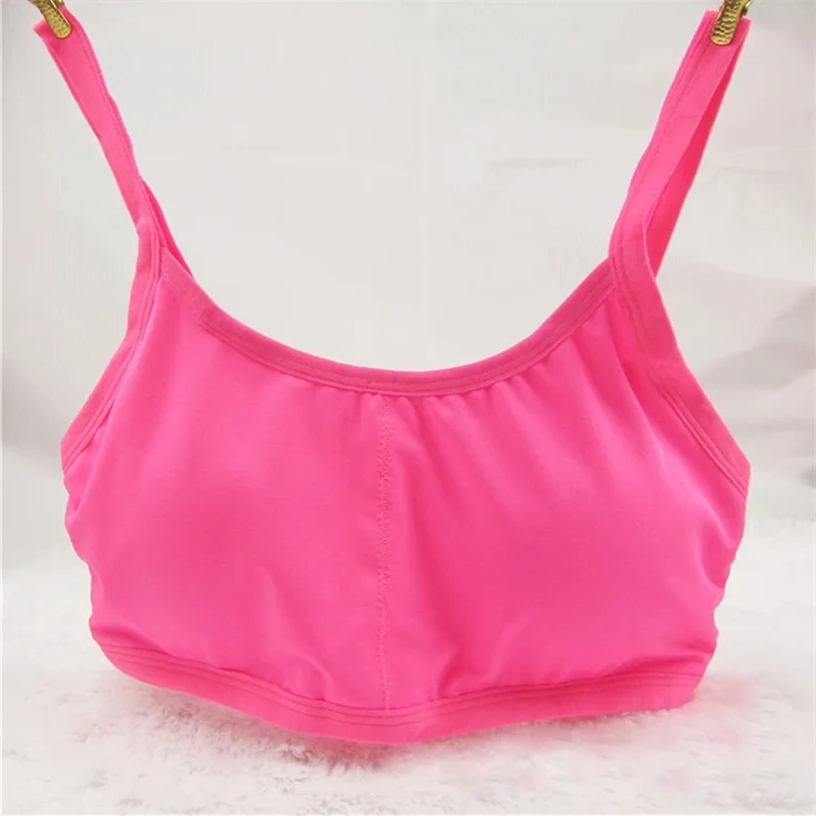 Pink 1 шт., сексуальный Модный женский мягкий хлопковый бюстгальтер, укороченные топы, 3 полосы, майка с вырезами, пляжные майки - Цвет: Pink