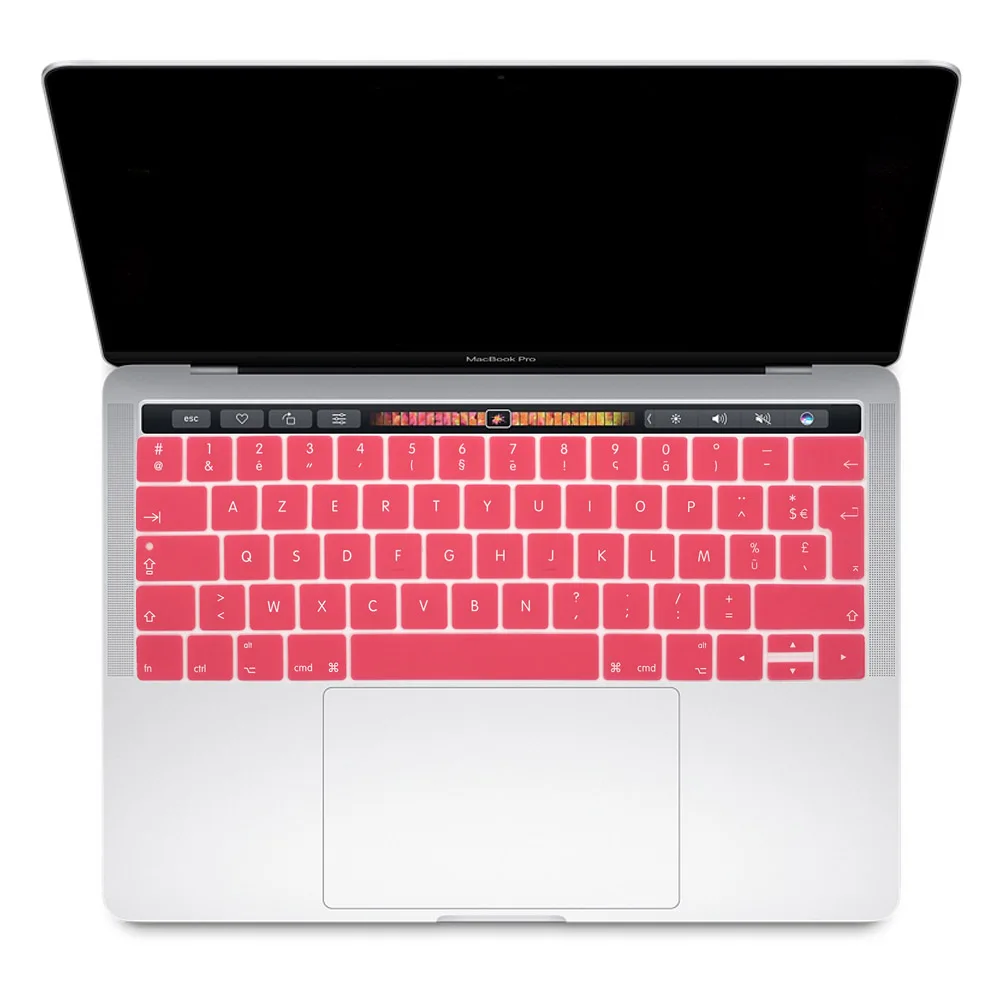 Тонкие силиконовые чехлы для клавиатуры французские Azerty Macbook Pro 13 &quot15&quot A1706 A1707