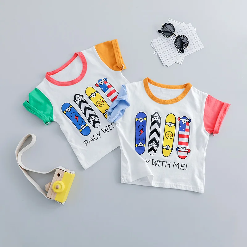 WENWENDEXINGFU Summer Toddler Infant Clothing Sets Baby Girls Boys Clothes Suits Skateboard T Shirt Shorts Kids Child | Детская одежда