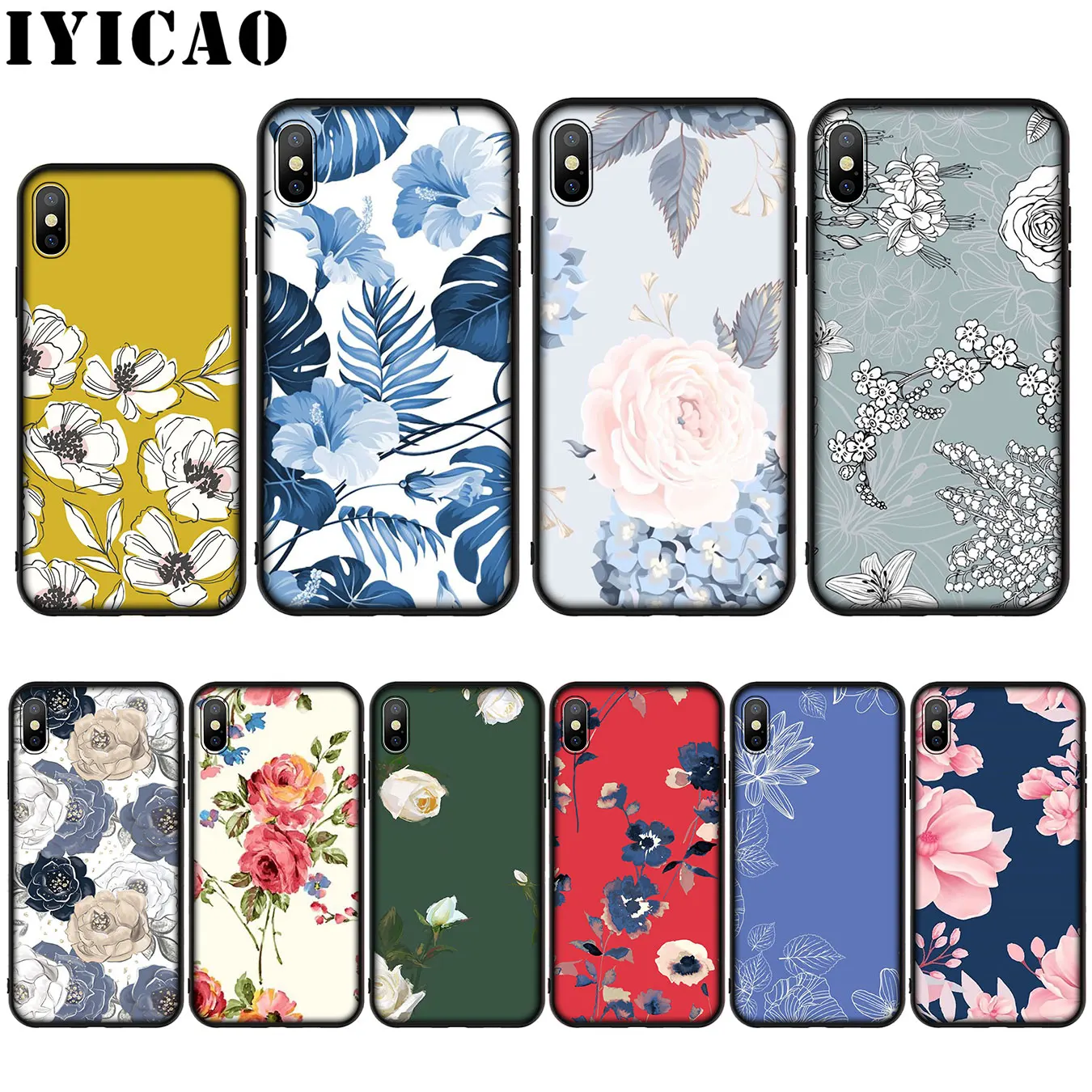 IYICAO красная бабочка на белых розах цветок силиконовый мягкий чехол для iPhone XR X XS Max