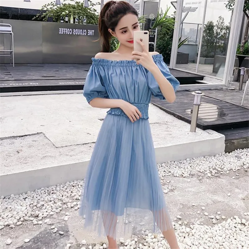 Элегантные комплекты из двух предметов Vestidos 2018 новые летние сексуальные топы с