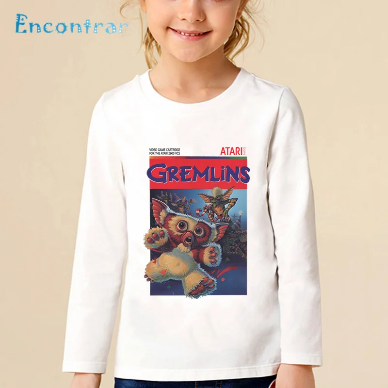 Детская футболка с принтом «Gremlins Gizmo» детские забавные повседневные топы для мальчиков и девочек, Милая футболка с длинными рукавами для малышей LKP5170
