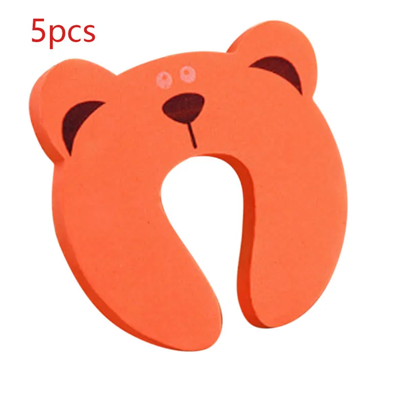 brown CYSINCOS 5 шт. Детская безопасность милые животные безопасности карты двери уход за ребенком замок Защита детей - Цвет: brown