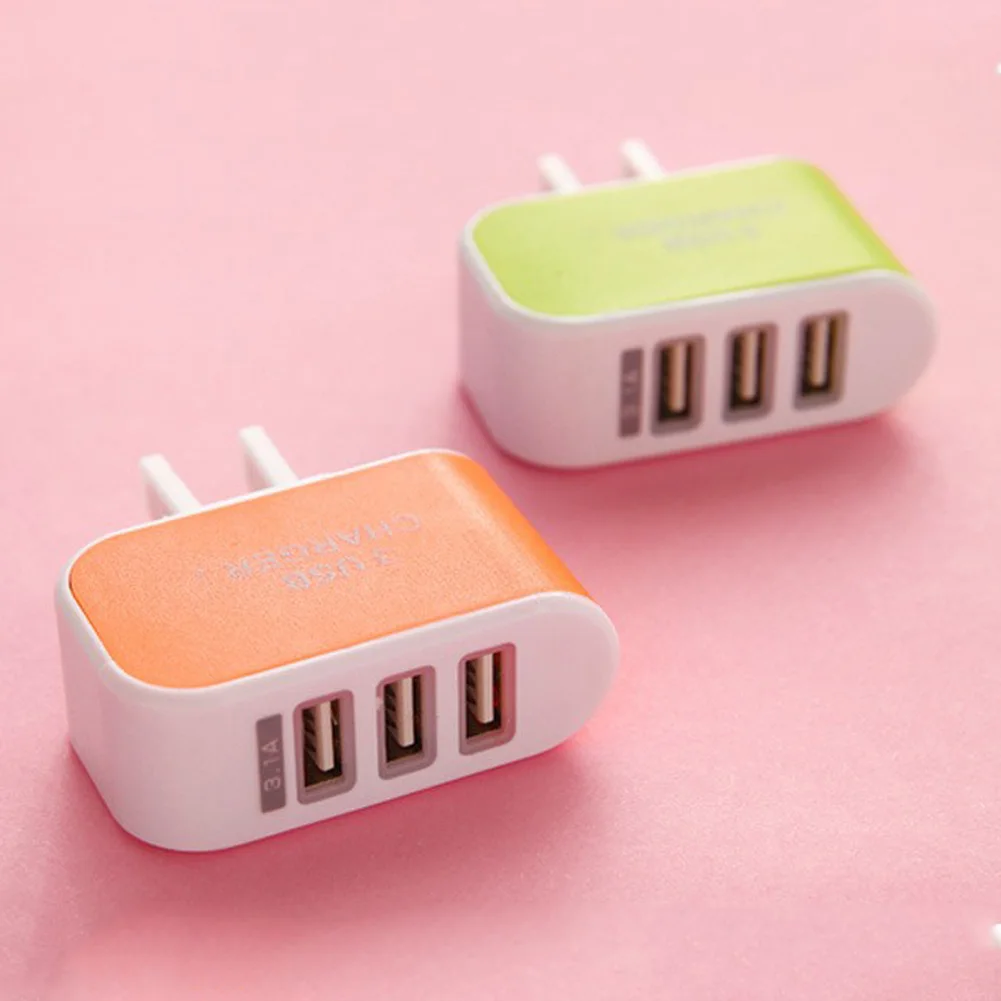 5V 3.1A 3 usb порта настенное зарядное устройство адаптер для iPhone 5 6 для samsung светодиодный Стандартный USB зарядное устройство США/ЕС