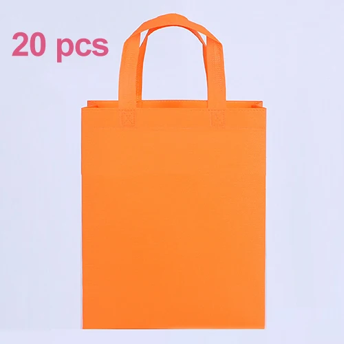 Orange 20 pieces 20 шт многоразовые вечерние подарочные сумки с ручками для детей, закуски на день рождения, поделки, украшения, принадлежности, многофункциональная подарочная сумка - Цвет: Orange 20 pieces