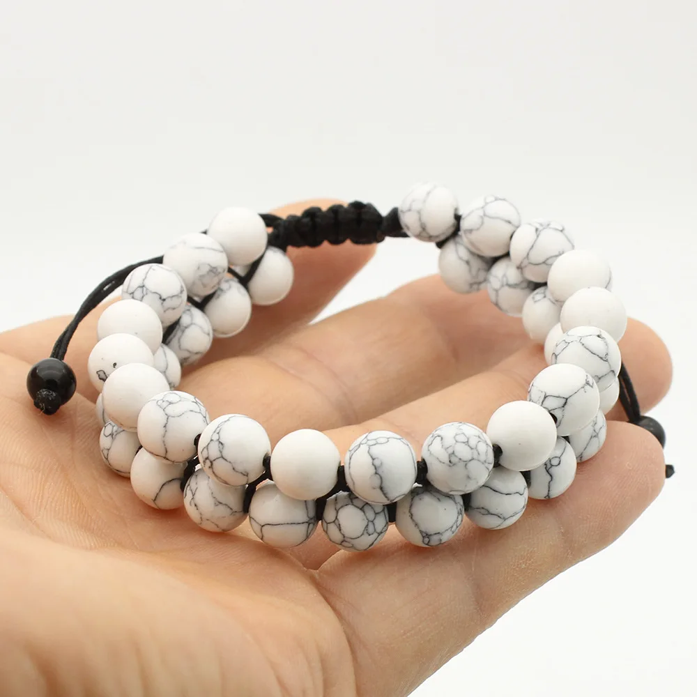 Натуральный камень браслет Multi красные синие Белый Boho круглый Druzy бусины с