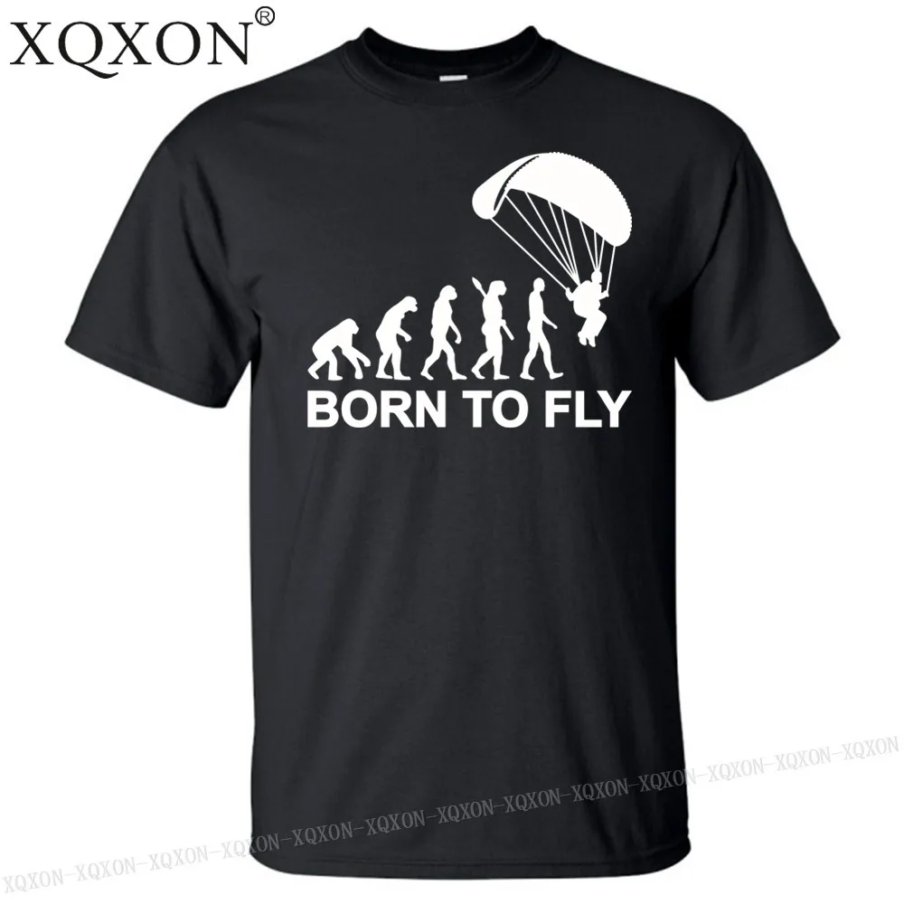 

New-new style summer man t-shirt High-quality cotton Evolution Parachute jumping born to fly new men t shirt tops K84